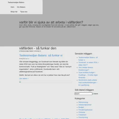 Balans, tankesmedjanbalans.se startsida 2017