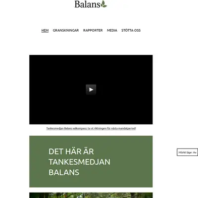 Balans, tankesmedjanbalans.se startsida 2023