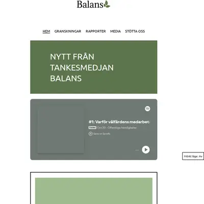 Balans, tankesmedjanbalans.se startsida 2025