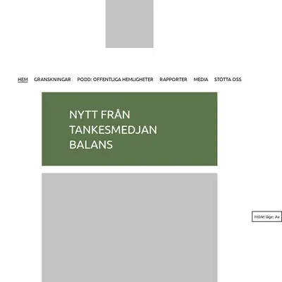Balans, tankesmedjanbalans.se startsida 2026