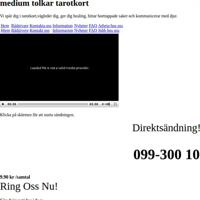 Tarottv.se startsida 2011