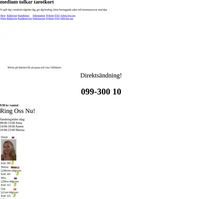 Tarottv.se startsida 2012
