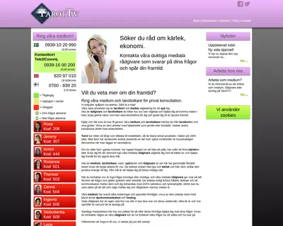 Tarottv.se startsida 2015