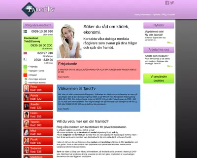 Tarottv.se startsida 2017