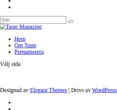 Taste Magazine Scandinavia startsida 2020