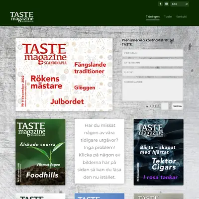 Taste Magazine Scandinavia startsida 2023