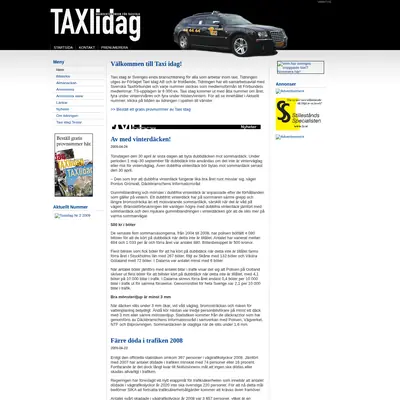 taxiidag.se startsida 2009