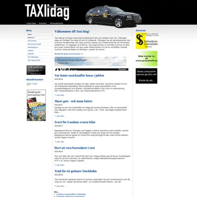 taxiidag.se startsida 2010