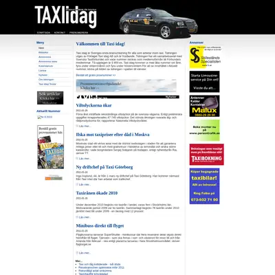 taxiidag.se startsida 2011