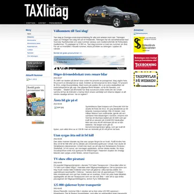 taxiidag.se startsida 2012