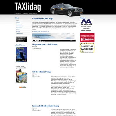 taxiidag.se startsida 2013