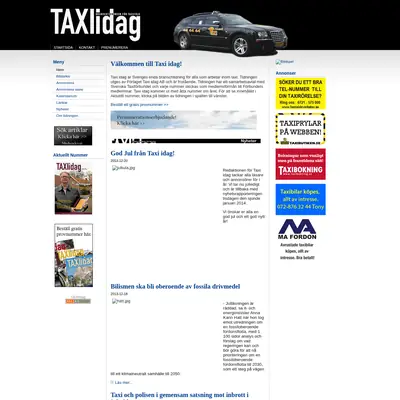 taxiidag.se startsida 2014
