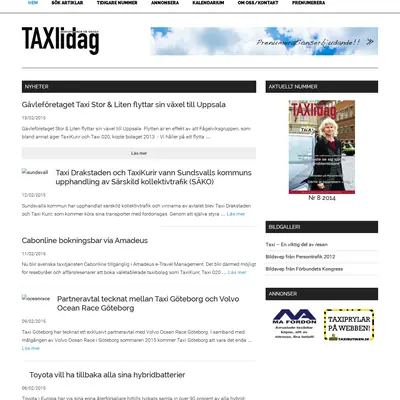 taxiidag.se startsida 2015
