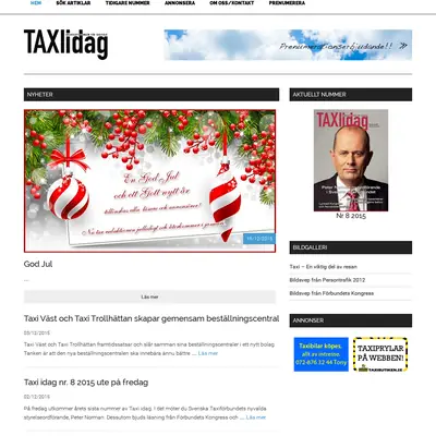 taxiidag.se startsida 2016