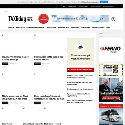 taxiidag.se startsida 2022