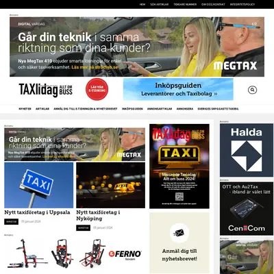 taxiidag.se startsida 2024