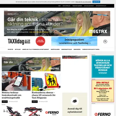 taxiidag.se startsida 2025
