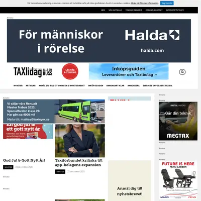 taxiidag.se startsida 2026