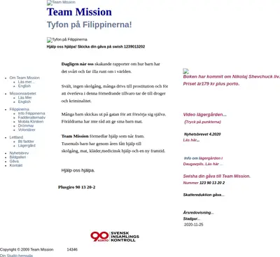 Team Mission startsida 2021
