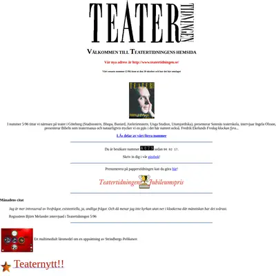 Teatertidningen startsida 1996
