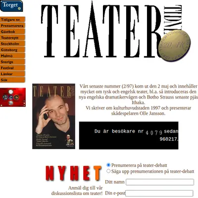 Teatertidningen startsida 1997