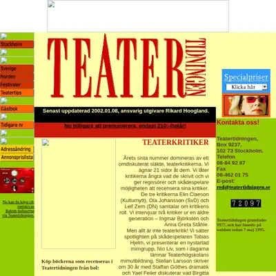 Teatertidningen startsida 2002