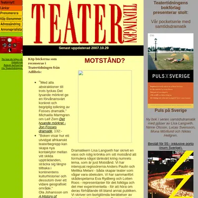 Teatertidningen startsida 2008