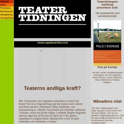 Teatertidningen startsida 2012