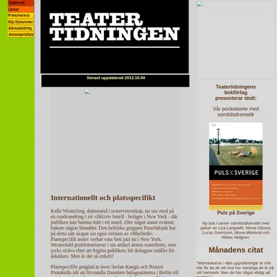 Teatertidningen startsida 2013