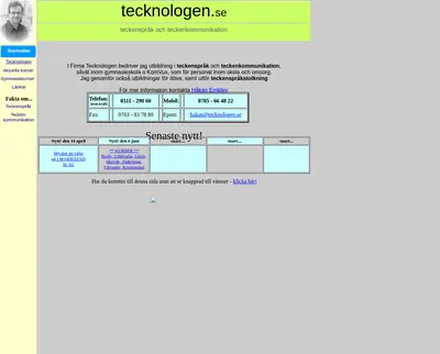 Teknologen startsida 2002