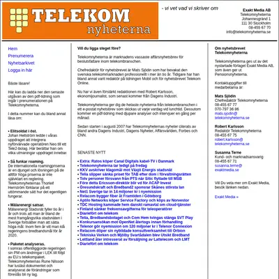 www.telekomnyheterna.se startsida 2011