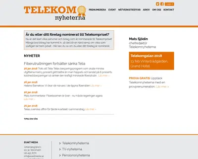 www.telekomnyheterna.se startsida 2018