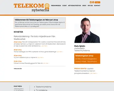 www.telekomnyheterna.se startsida 2019