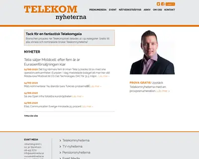 www.telekomnyheterna.se startsida 2020