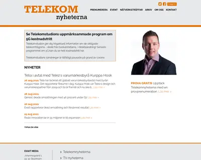 www.telekomnyheterna.se startsida 2021