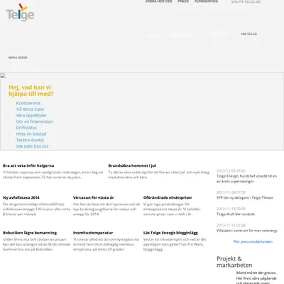 Telgebo startsida 2014