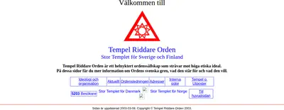 www.tempelriddareorden.se startsida 2003