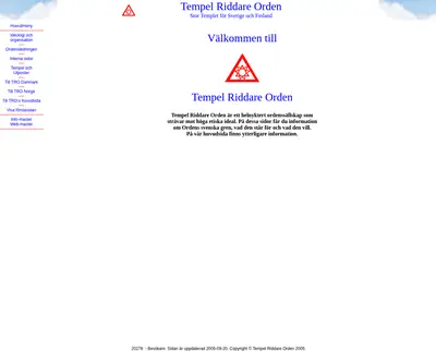 www.tempelriddareorden.se startsida 2006