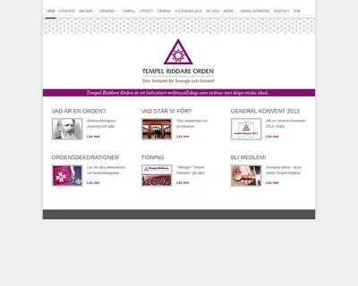 www.tempelriddareorden.se startsida 2013