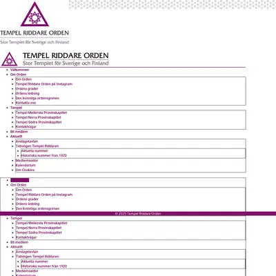 www.tempelriddareorden.se startsida 2025
