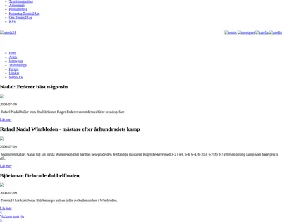 Svenska Tennismagasinet startsida 2008