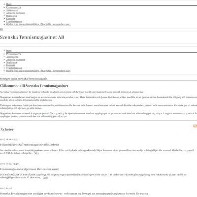 Svenska Tennismagasinet startsida 2018