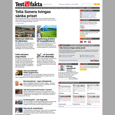Testfakta.se startsida 2011
