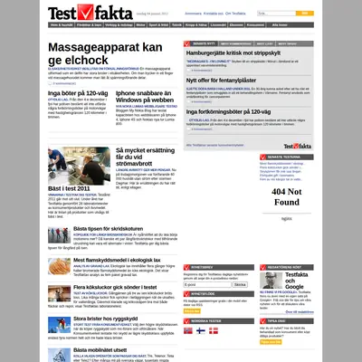 Testfakta.se startsida 2012
