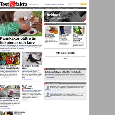 Testfakta.se startsida 2013