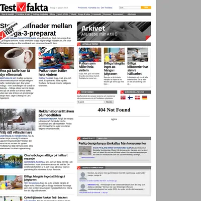 Testfakta.se startsida 2014