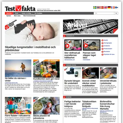 Testfakta.se startsida 2015