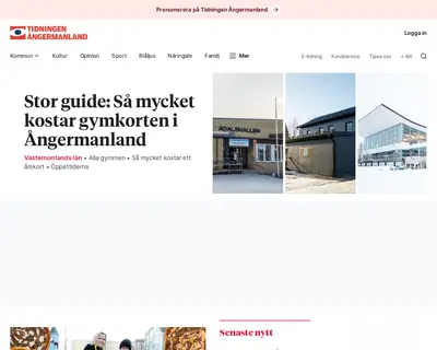 tidningenangermanland.se startsida 2025