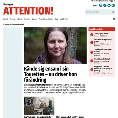 www.tidningenattention.se startsida 2026