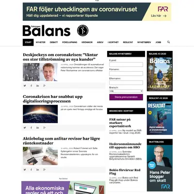 www.tidningenbalans.se startsida 2020